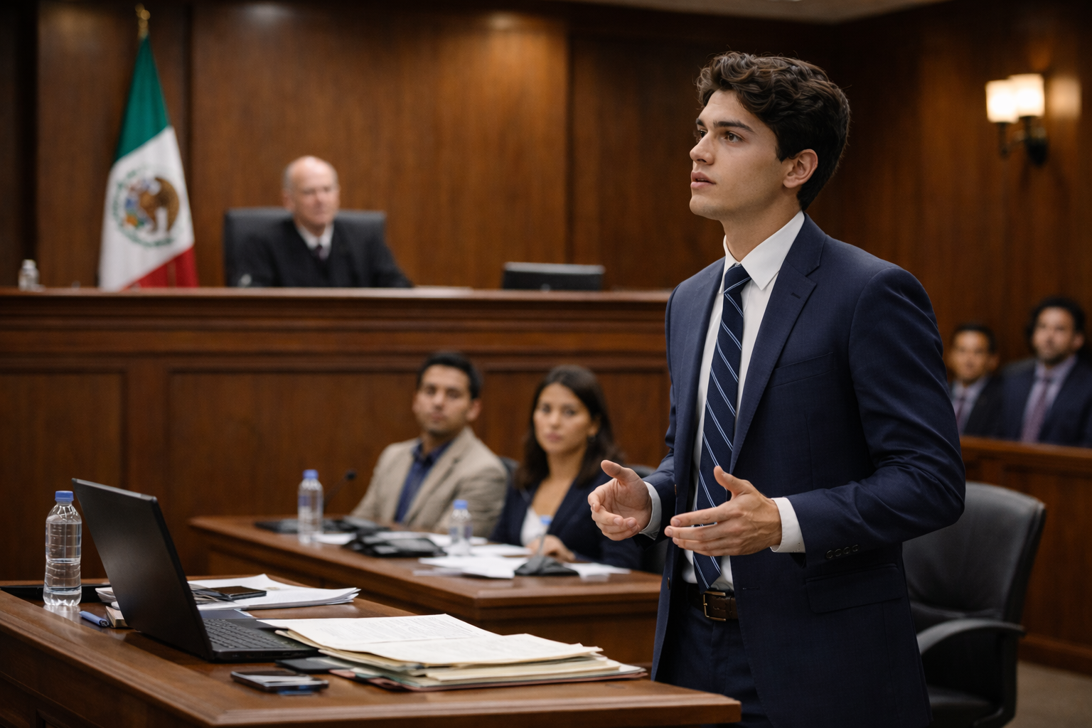 Estudiante de la Licenciatura en Derecho UMID en juicio oral